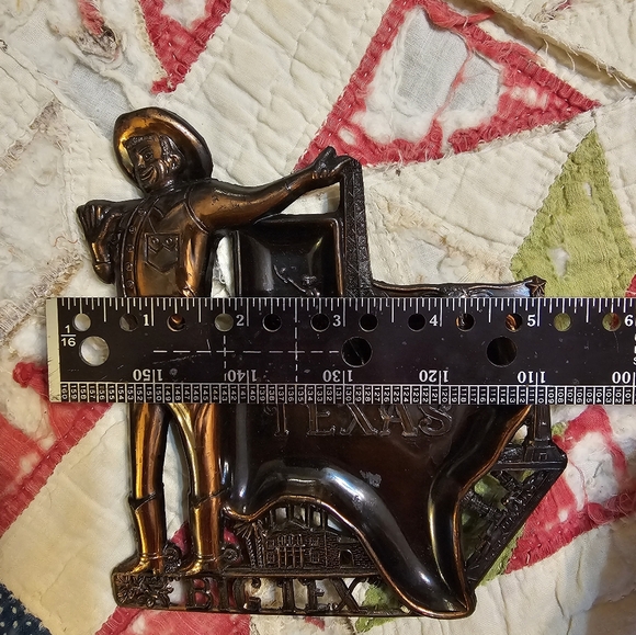 Big Tex Texas Vintage Antique Copper Ashtray Souvenir - Picture 9 of 13